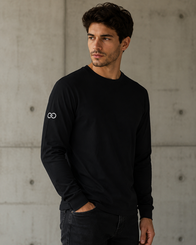 T-shirt à manches longues - Noir Classique