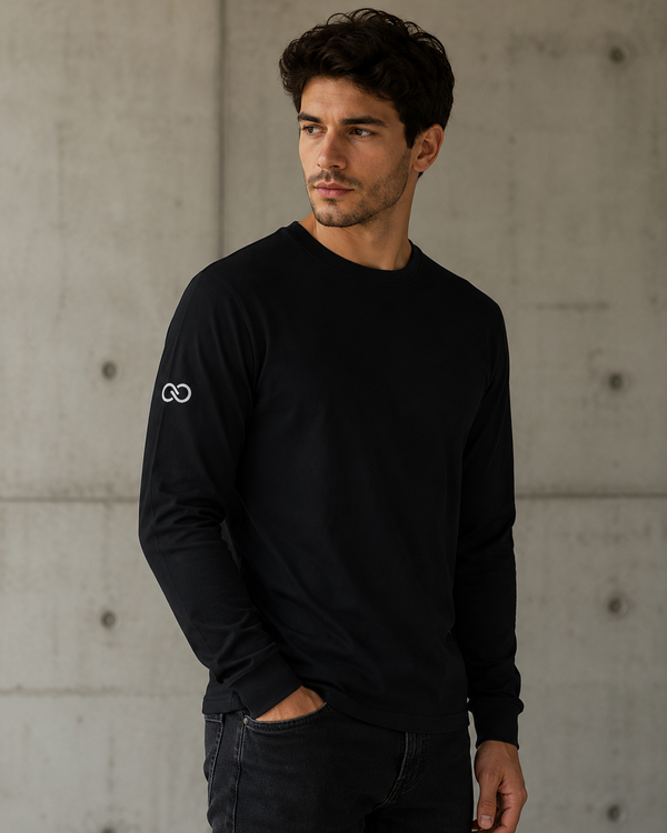T-shirt à manches longues - Noir Classique