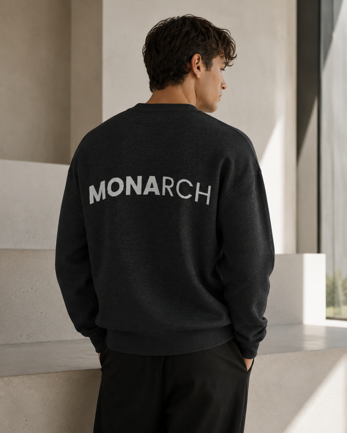 Knitted Sweatshirt MONARCH - Black
