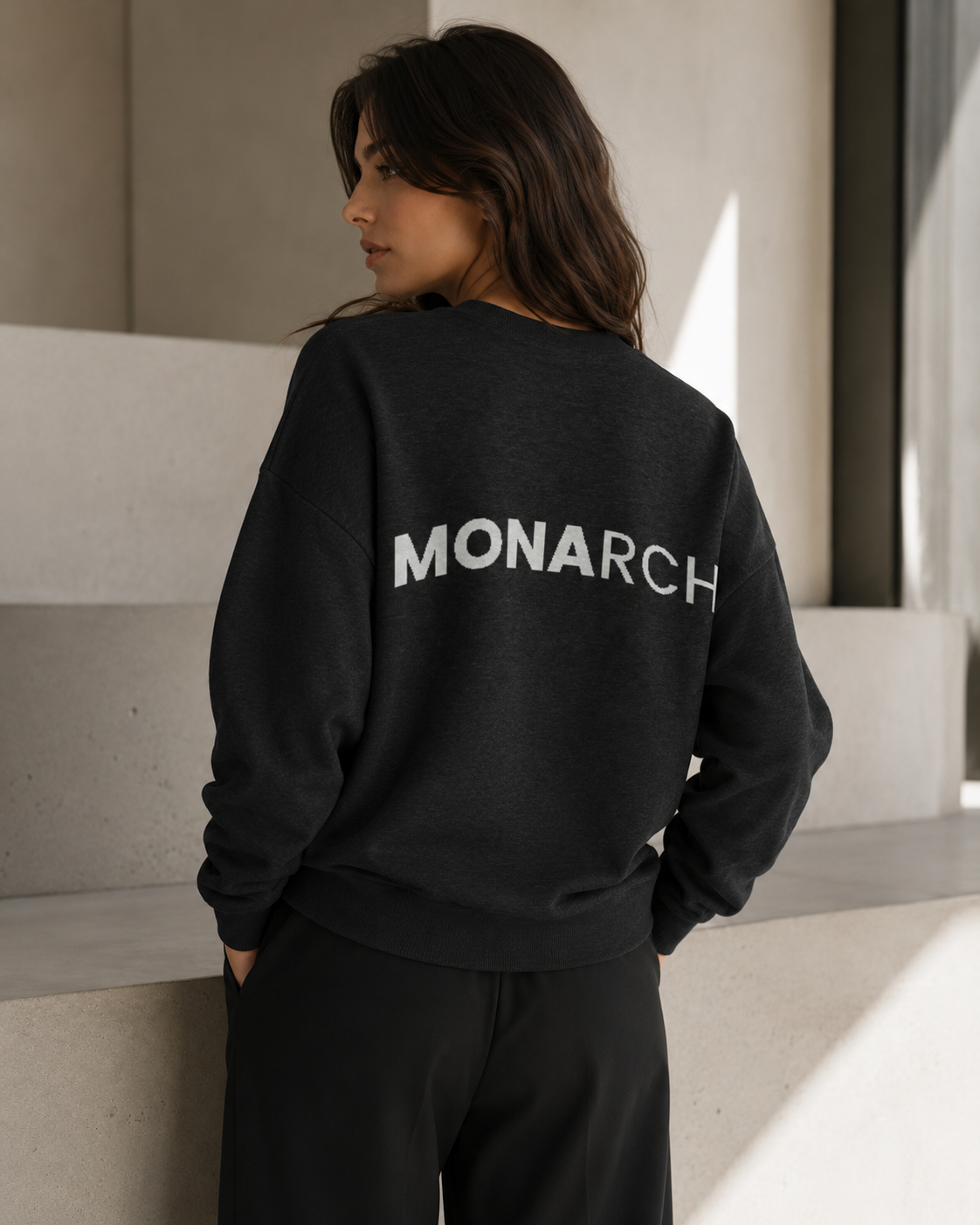 Knitted Sweatshirt MONARCH - Black